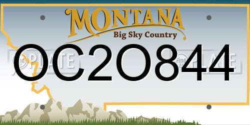 OC2O844 Montana License Plate