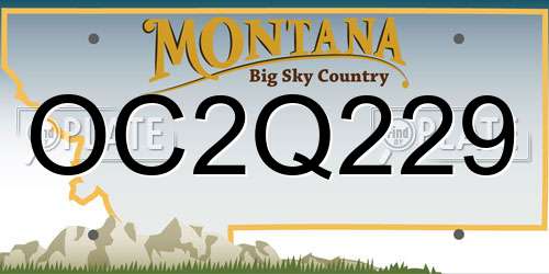 OC2Q229 Montana License Plate