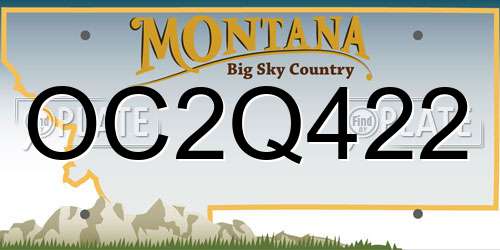 OC2Q422 Montana License Plate