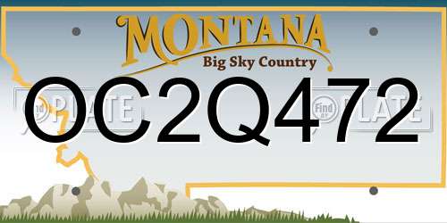 OC2Q472 Montana License Plate