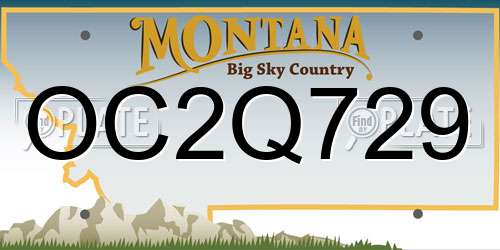 OC2Q729 Montana License Plate