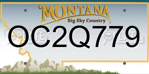 OC2Q779 Montana License Plate