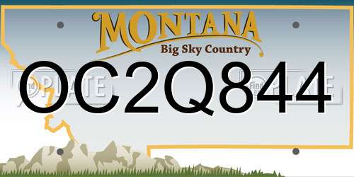 OC2Q844 Montana License Plate