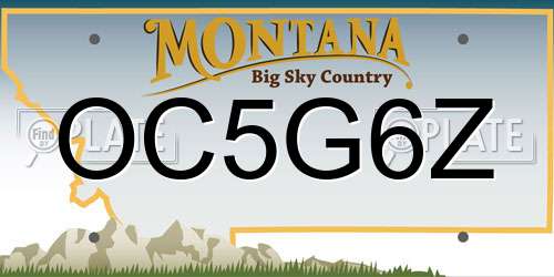 OC5G6Z Montana License Plate