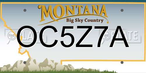 OC5Z7A Montana License Plate