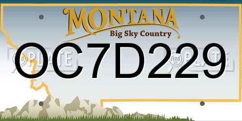 OC7D229 Montana License Plate