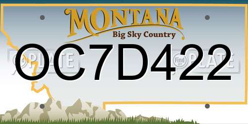 OC7D422 Montana License Plate