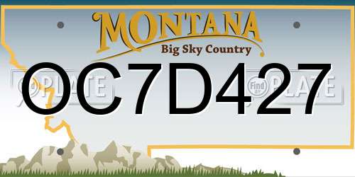 OC7D427 Montana License Plate