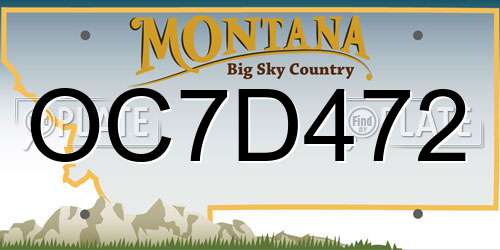 OC7D472 Montana License Plate