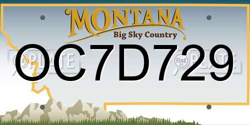 OC7D729 Montana License Plate
