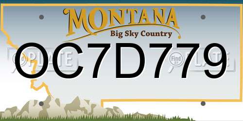 OC7D779 Montana License Plate
