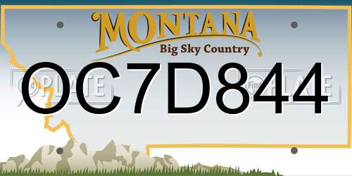 OC7D844 Montana License Plate