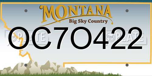 OC7O422 Montana License Plate