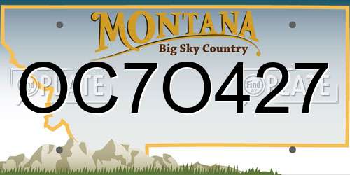 OC7O427 Montana License Plate
