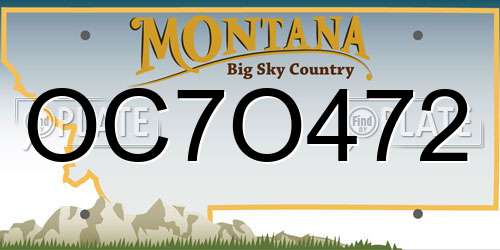 OC7O472 Montana License Plate
