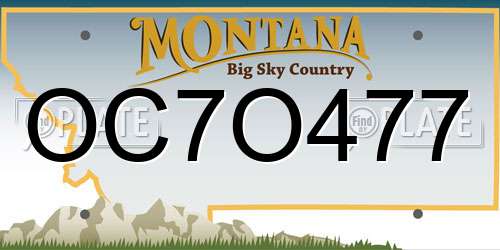 OC7O477 Montana License Plate