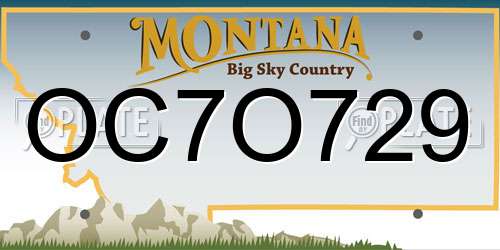 OC7O729 Montana License Plate