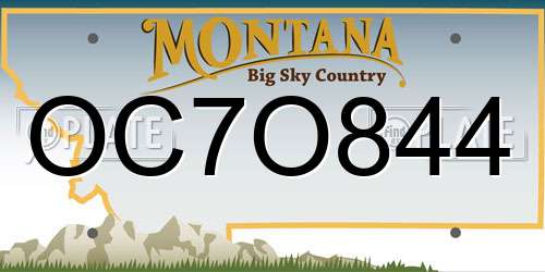 OC7O844 Montana License Plate