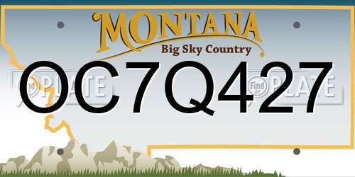 OC7Q427 Montana License Plate