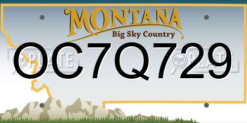 OC7Q729 Montana License Plate