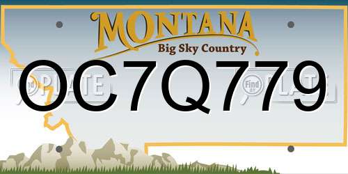 OC7Q779 Montana License Plate