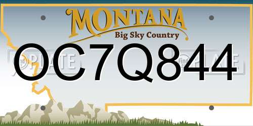 OC7Q844 Montana License Plate