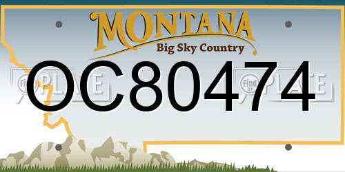 OC80474 Montana License Plate