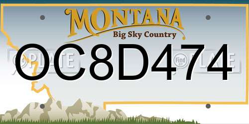 OC8D474 Montana License Plate