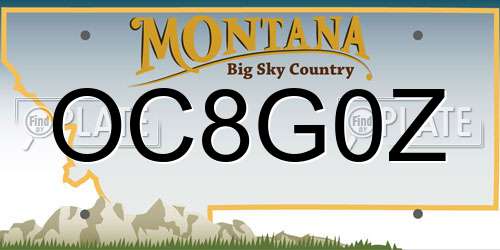 OC8G0Z Montana License Plate