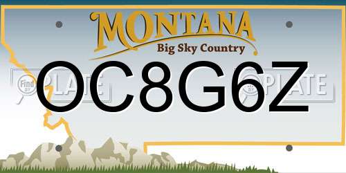 OC8G6Z Montana License Plate