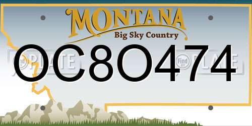 OC8O474 Montana License Plate