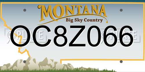OC8Z066 Montana License Plate