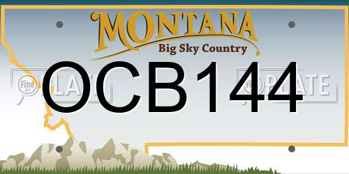 OCB144 Montana License Plate