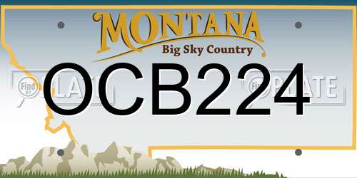 OCB224 Montana License Plate