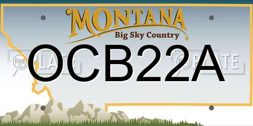 OCB22A Montana License Plate