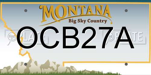 OCB27A Montana License Plate