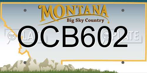 OCB602 Montana License Plate