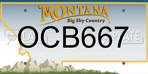 OCB667 Montana License Plate