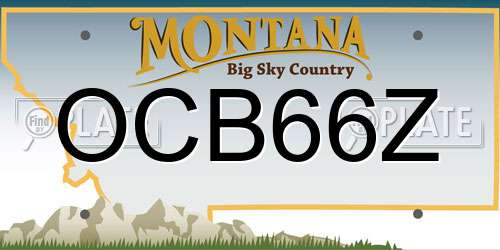 OCB66Z Montana License Plate