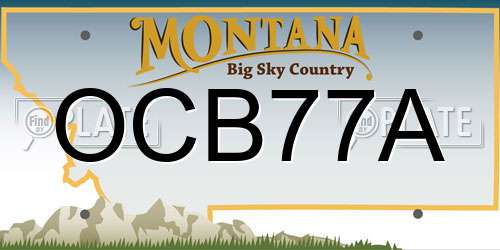 OCB77A Montana License Plate
