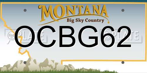 OCBG62 Montana License Plate
