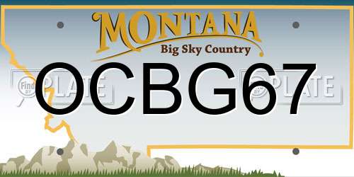 OCBG67 Montana License Plate