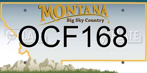 OCF168 Montana License Plate