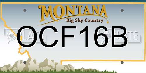 OCF16B Montana License Plate