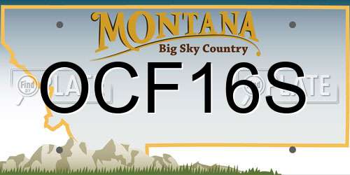 OCF16S Montana License Plate