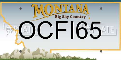 OCFI65 Montana License Plate