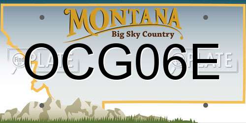 OCG06E Montana License Plate