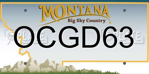 OCGD63 Montana License Plate