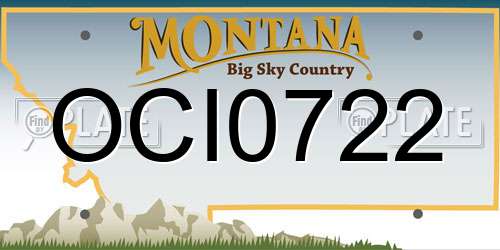 OCI0722 Montana License Plate