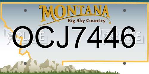 OCJ7446 Montana License Plate